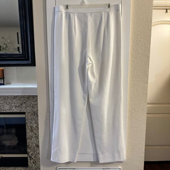 Misook White Elastic Waisted High Rise Knit Pant Women’s Size Large Minimalist - Picture 3 of 5